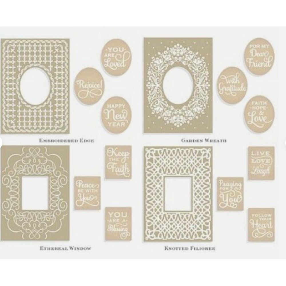 Anna Griffin Mix & Match Embroidered Frames Embossing Folders & Sentiments A
